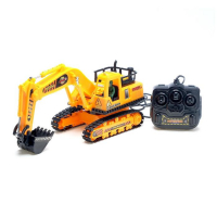 Экскаватор на дистанционном управлении &laquo;Строитель&raquo;, работает от батареек, масштаб 1:18, цвета МИКС