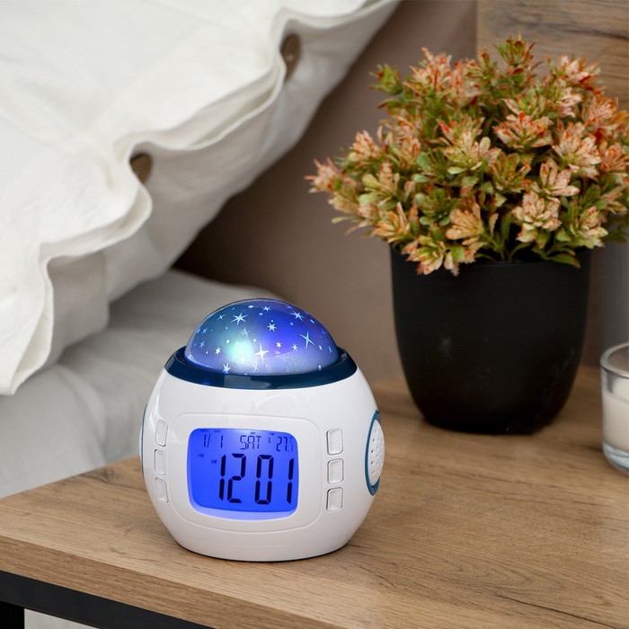 Будильник Luazon LB-10 Будильник Luazon LB-10 "Звездное небо", часы, 8 мелодий, белый