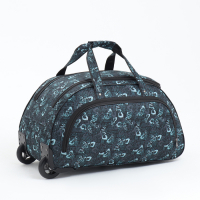 Сумка дорожная на колёсах, отдел на молнии, наружный карман, цвет чёрный Сумка дорожная на колёсах, отдел на молнии, наружный карман, цвет чёрный