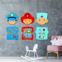 Бизиборд из составных частей «Професии» на стену 3 шт., 58×107 см Бизиборд из составных частей «Професии» на стену 3 шт., 58×107 см