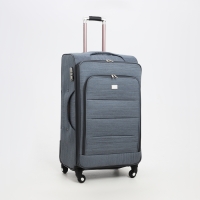 Чемодан большой 95 л (L), отдел на молнии, с расширением, кодовый замок, 4 колеса, наружный карман, цвет серый Чемодан большой 95 л (L), отдел на молнии, с расширением, кодовый замок, 4 колеса, наружный карман, цвет серый