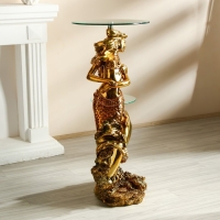 Стол декоративный "Дельфин и русалка" золото 48х48х104 см Стол декоративный "Дельфин и русалка" золото 48х48х104 см
