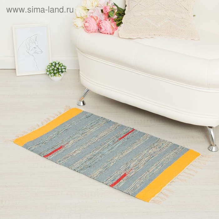 Ковер &laquo;СТРАЙП&raquo;, вид1, размер 50х80 см (&plusmn; 3 см), хлопок, цвет МИКС