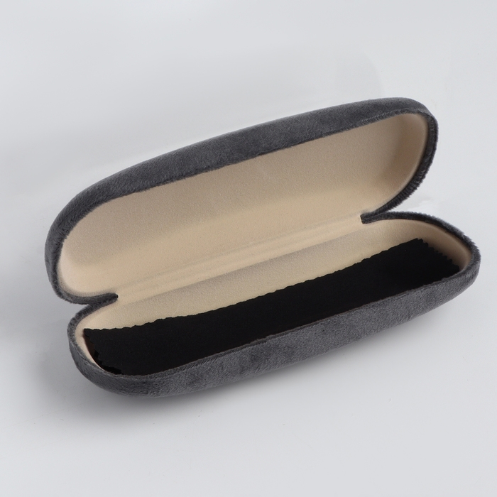 Футляр для очков на хлопушке, длина 16 см, цвет серый