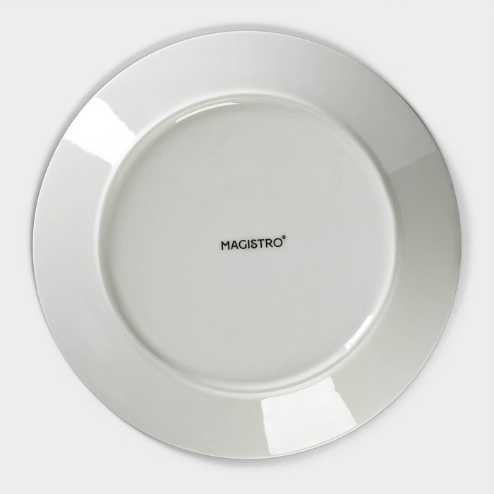 Тарелка фарфоровая десертная Magistro &laquo;Морской бриз&raquo;, d=20 см, цвет белый