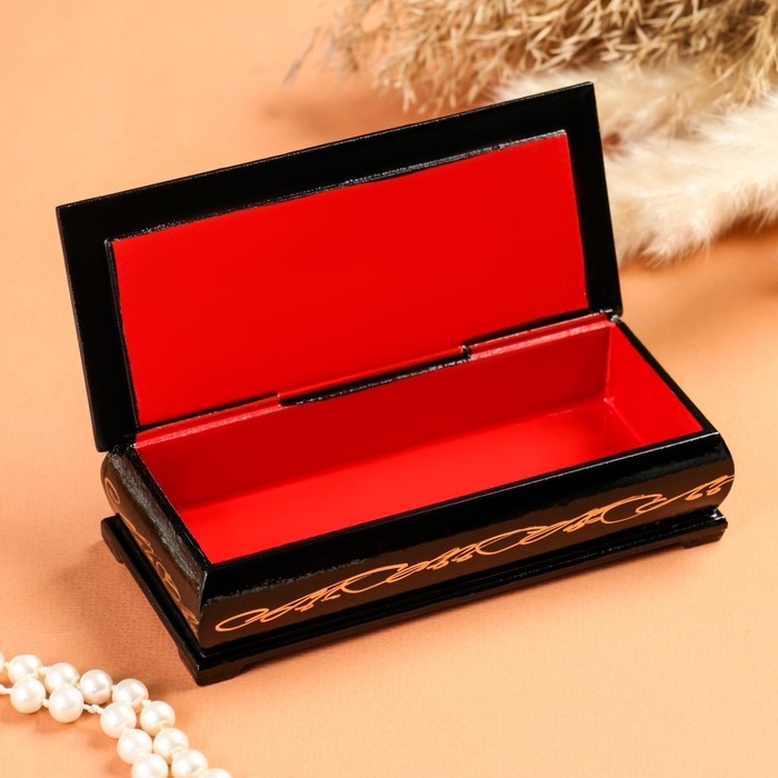 Шкатулка «Жостово», 14×6 см, лаковая миниатюра Шкатулка «Жостово», 14×6 см, лаковая миниатюра