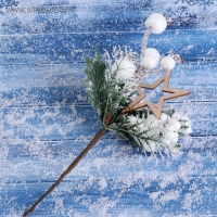 Декор "Зимнее сияние" звезда ягодки листья, 20 см Декор "Зимнее сияние" звезда ягодки листья, 20 см