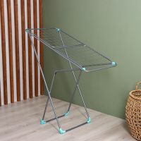 Сушилка для белья напольная складная, рабочая длина 18 м, высота от пола 95 см, ширина 54 см, цвет серый