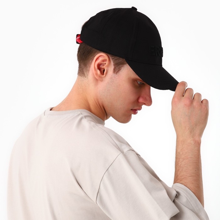 Кепка мужская Error, цвет чёрный, р-р 56 Кепка мужская Error, цвет чёрный, р-р 56