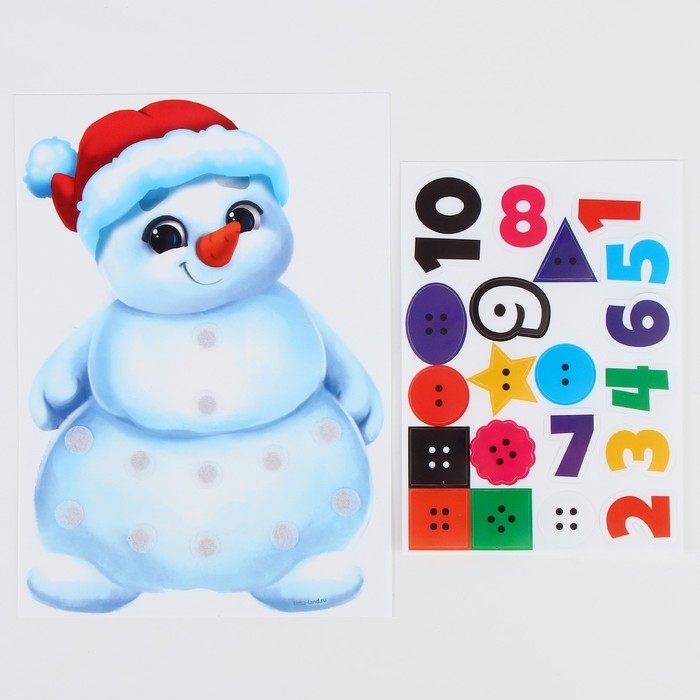 Новогодняя игра на липучках &laquo;Новый год! Снеговик. Учимся считать&raquo;