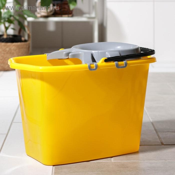 Ведро прямоугольное, 15 л, МОП, со сливом и отжимом, цвет МИКС Ведро прямоугольное, 15 л, МОП, со сливом и отжимом, цвет МИКС