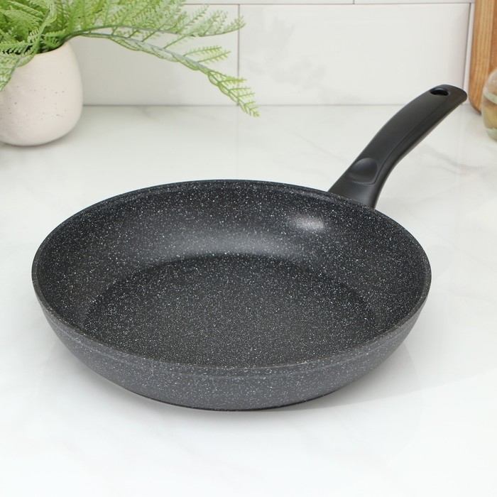 Сковорода Доляна &laquo;Элит&raquo;, d=26 см, литой алюминий, антипригарное покрытие, цвет серый