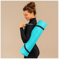 Коврик для фитнеса и йоги ONLYTOP, 183х61х0,6 см, цвет серый/голубой Коврик для фитнеса и йоги ONLYTOP, 183х61х0,6 см, цвет серый/голубой