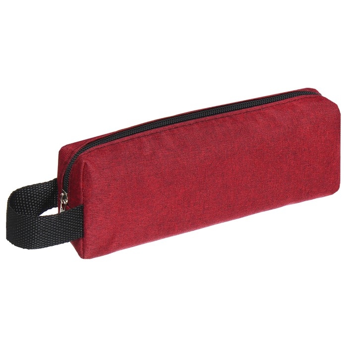 Пенал школьный на молнии Calligrata, бордовый Пенал школьный на молнии Calligrata, бордовый