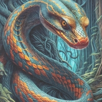 Новогодняя декупажная карта "Василиск. Змей", плотность 45 г/м2, формат А4 Новогодняя декупажная карта "Василиск. Змей", плотность 45 г/м2, формат А4