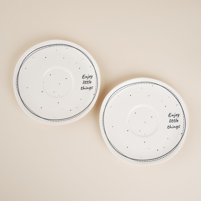 Набор чайный фарфоровый SL Home «Милый дом», 4 предмета: 2 чашки 275 мл, 2 блюдца d=15,5 см, цвет белый Набор чайный фарфоровый SL Home «Милый дом», 4 предмета: 2 чашки 275 мл, 2 блюдца d=15,5 см, цвет белый