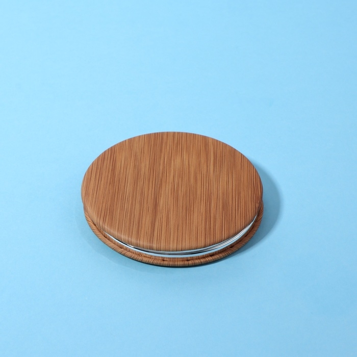 Зеркало складное &laquo;Бамбук&raquo;, d = 7 см, с увеличением, цвет &laquo;тёмное дерево&raquo;