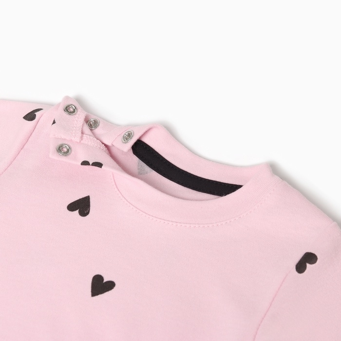 Костюм: футболка и леггинсы Крошка Я "Сердечки", рост 68-74 см