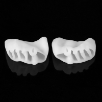 Корректоры - разделители для пальцев ног, на манжете, 4 разделителя, силиконовые, 8 &times; 6,5 см, пара, цвет белый