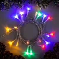 Гирлянда &laquo;Нить&raquo; 2 м, IP20, прозрачная нить, 20 LED, 2 режима, батарейки AAх3 (нет в комплекте), свечение мульти