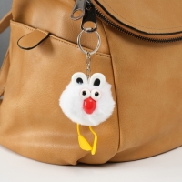 Пушистик на кольце "Большеглазая ворона" белый 9,5х6х6 см Пушистик на кольце "Большеглазая ворона" белый 9,5х6х6 см