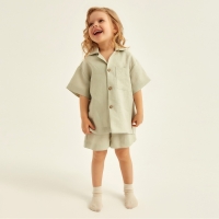 Костюм детский домашний (рубашка и шорты) SL HOME р 38 (146-152), светло-зеленый