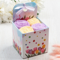 Набор махровых полотенец &laquo;8 Марта&raquo; 30х30 см - 4 шт, 100% хлопок 340 гр/м2