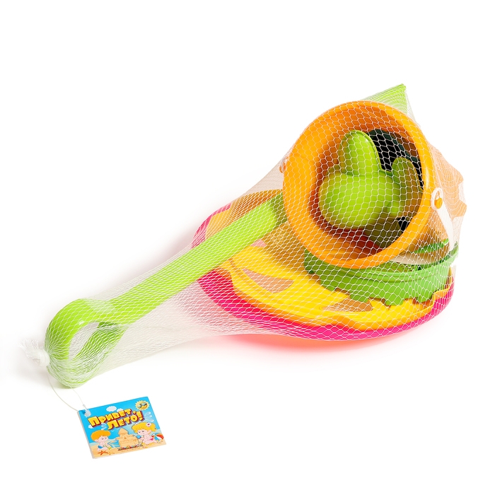 Песочный набор №3 &laquo;Пончик&raquo;: ведро, сито, кольцо, звезда, 2 формочки, лопата, МИКС