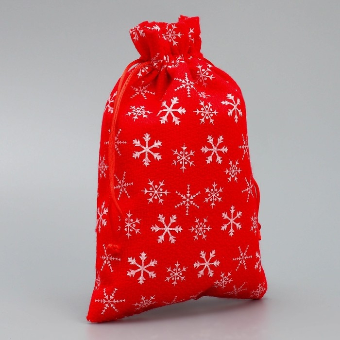 Мешочек подарочный холща &laquo;Парад снежинок&raquo;, 16 х 24 см +/- 1.5 см, Новый год