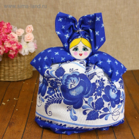 Грелка на чайник &laquo;Барыня&raquo;, средняя, гжель