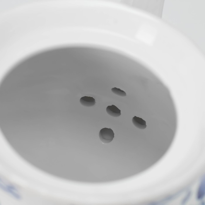 Сервиз керамический чайный Доляна &laquo;Русский узор&raquo;,13 предметов на подставке: 6 чашек 210 мл, 6 блюдец, чайник