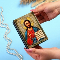 Шкатулка «Спаситель» 10×14 см, лаковая миниатюра Шкатулка «Спаситель» 10×14 см, лаковая миниатюра