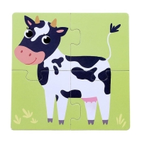 Пазлы 4 в 1 «Собери зверюшку: Кто живёт на ферме?», 4 пазла, 16 деталей Пазлы 4 в 1 «Собери зверюшку: Кто живёт на ферме?», 4 пазла, 16 деталей