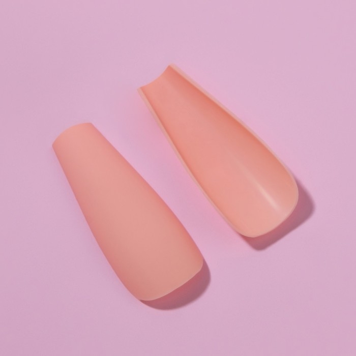 Накладные ногти, 24 шт, форма балерина, цвет матовый бежевый Накладные ногти, 24 шт, форма балерина, цвет матовый бежевый