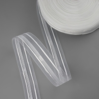 Шторная лента, органза, 4 см, 50 &plusmn; 1 м, цвет прозрачный