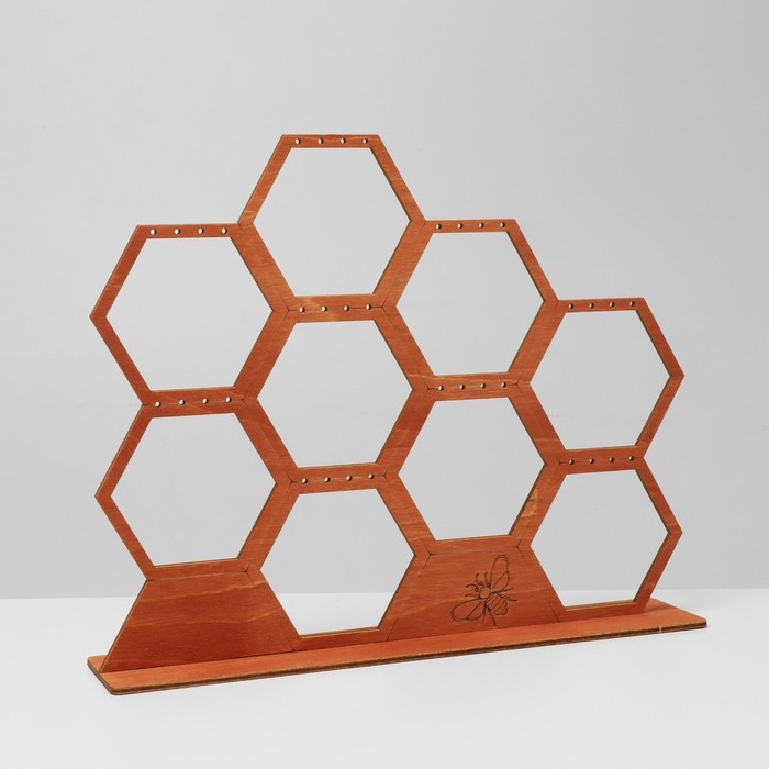 Подставка для украшений &laquo;Соты&raquo;, 28&times;5,5&times;23 см, фанера, цвет полисандр