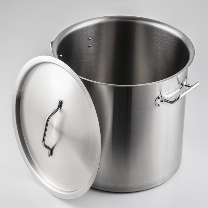 Кастрюля из нержавеющей стали Hanna Kn&ouml;vell HoReCa, 25 л, толщина 0,8 мм, 201 сталь, металлическая крышка