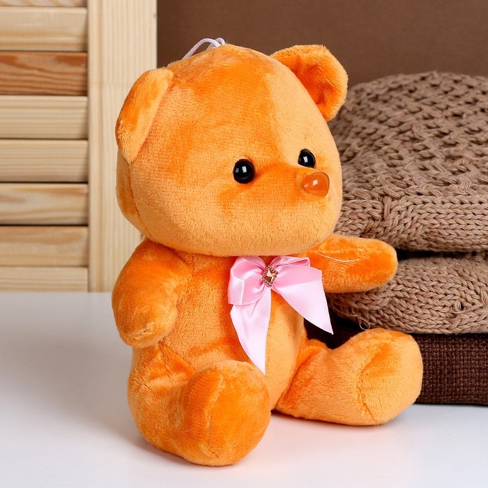 Мягкая игрушка Мягкая игрушка "Мишка" с бантиком, 20 см, цвет коричневый