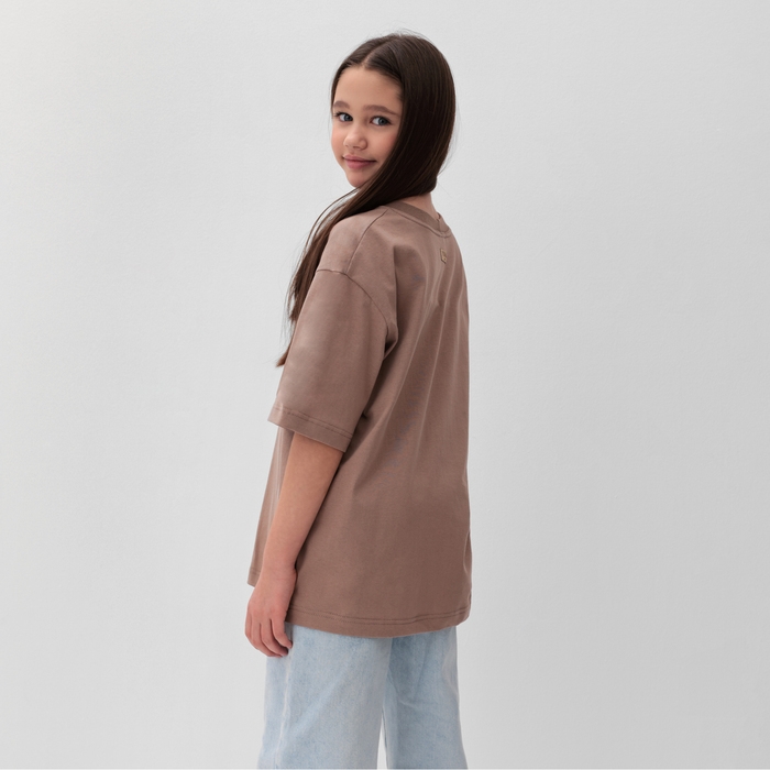 Футболка детская MINAKU, цвет бежевый, рост 134 см