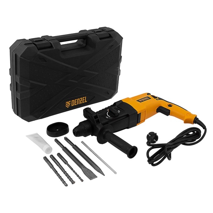Перфоратор электрический DENZEL RHH-800-26 26607, SDS-plus, 800 Вт, 3 Дж, 4 режима Перфоратор электрический DENZEL RHH-800-26 26607, SDS-plus, 800 Вт, 3 Дж, 4 режима