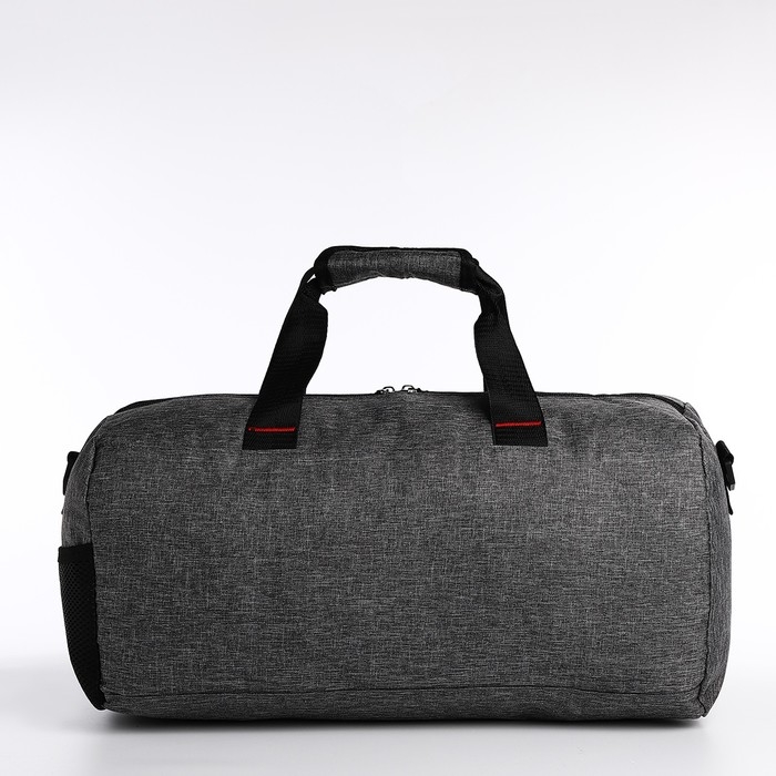 Сумка спортивная на молнии, боковой карман/сетка, регулируемый ремень, средний размер, цвет серый