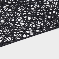 Дорожка сервировочная на стол Доляна &laquo;Паутинка&raquo;, 150&times;33 см, чёрная