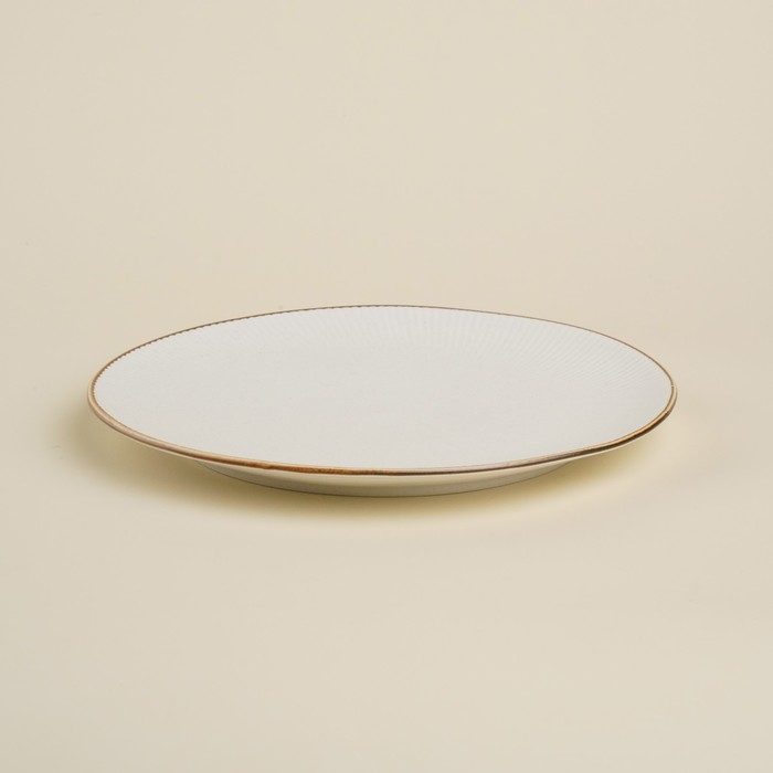 Тарелка обеденная фарфоровая SL Home «Волна в камне», d=25,5 см, цвет белый Тарелка обеденная фарфоровая SL Home «Волна в камне», d=25,5 см, цвет белый