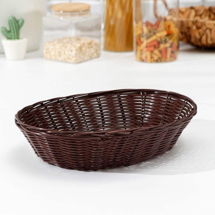 Корзинка для подачи Доляна &laquo;Шоко&raquo;, 27&times;21&times;6 см, цвет коричневый