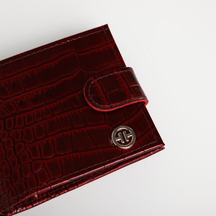 Кошелёк женский на кнопке, TEXTURA, отдел для карт, монет, цвет бордовый Кошелёк женский на кнопке, TEXTURA, отдел для карт, монет, цвет бордовый