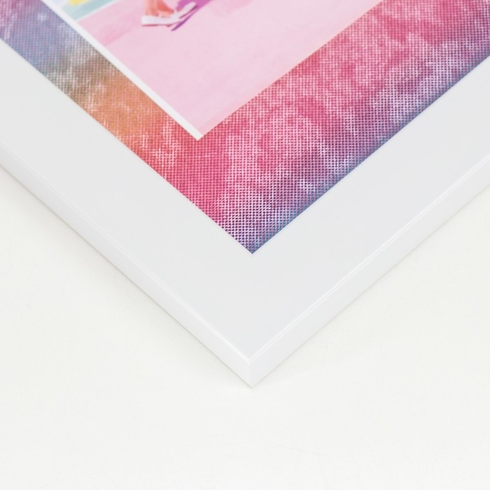 Фоторамка пластик, текстиль на 2 фото Фоторамка пластик, текстиль на 2 фото "Закат" с прищепками, белый 27,7х23 см