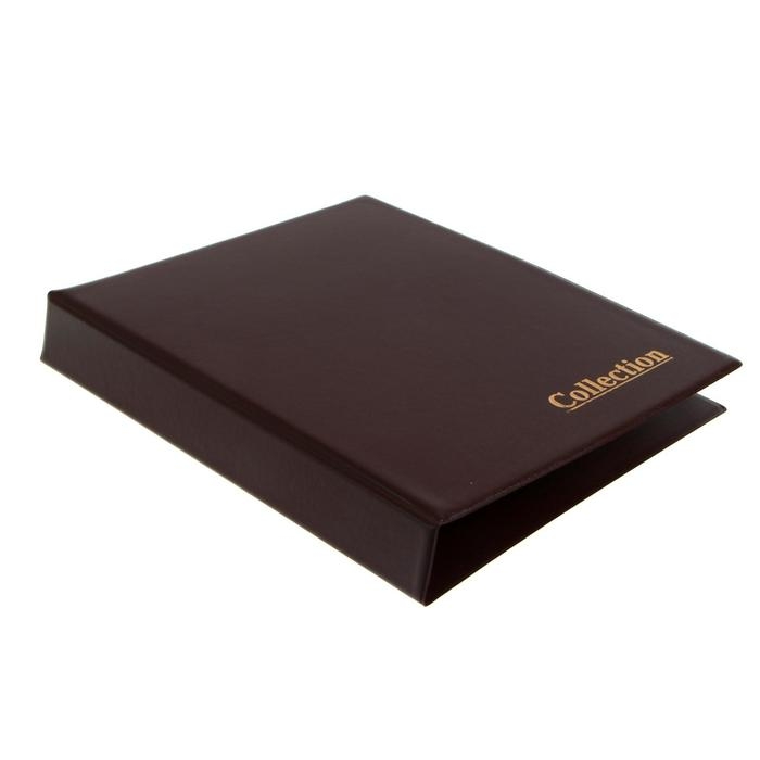 Альбом для монет на кольцах, формат Оптима 230 х 265 мм Calligrata, входит до 20 листов, обложка ПВХ, коричневый Альбом для монет на кольцах, формат Оптима 230 х 265 мм Calligrata, входит до 20 листов, обложка ПВХ, коричневый
