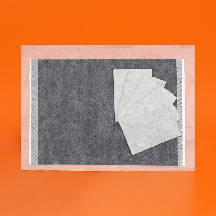 Пеленки для животных угольные шестислойные гелевые, 60 х 90 см, (в наборе 5 шт)