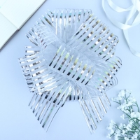 Бант - шар №10 &laquo;Полоски&raquo;, цвет серебро