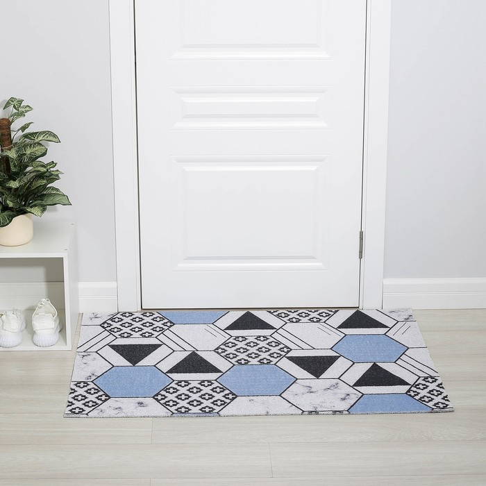 Коврик придверный грязезащитный Доляна &laquo;Геометрия&raquo;, вырезной, 80&times;120 см
